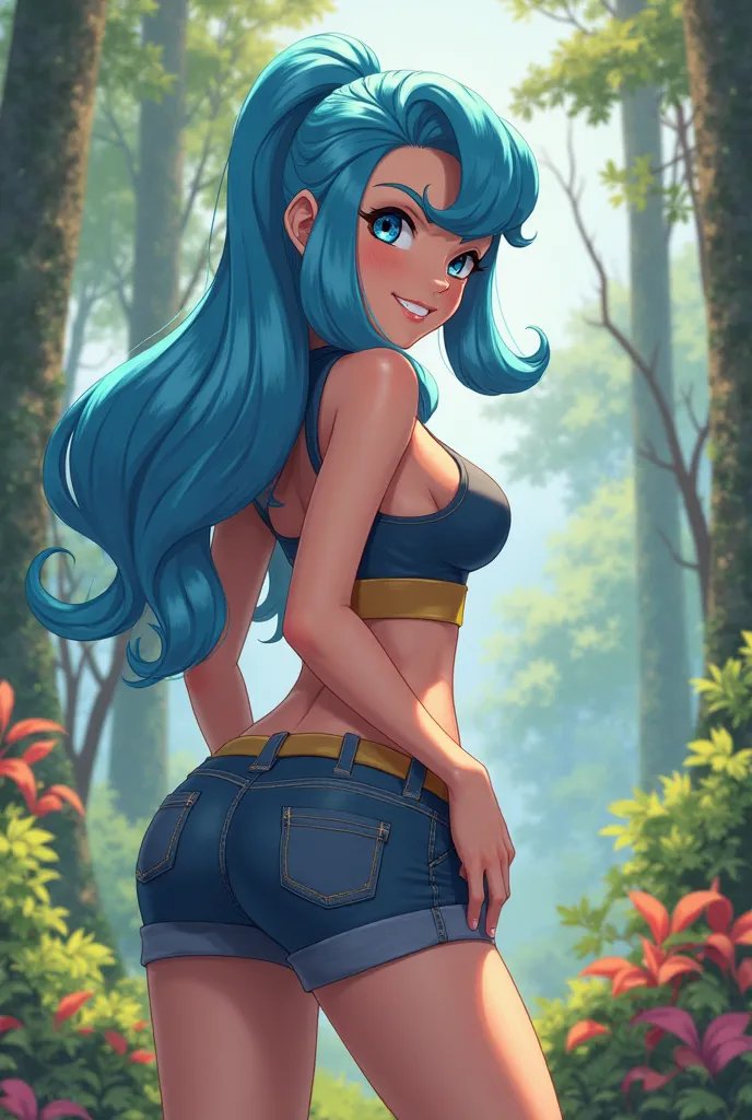 Zinnia from pokemon showing her ass in shorts