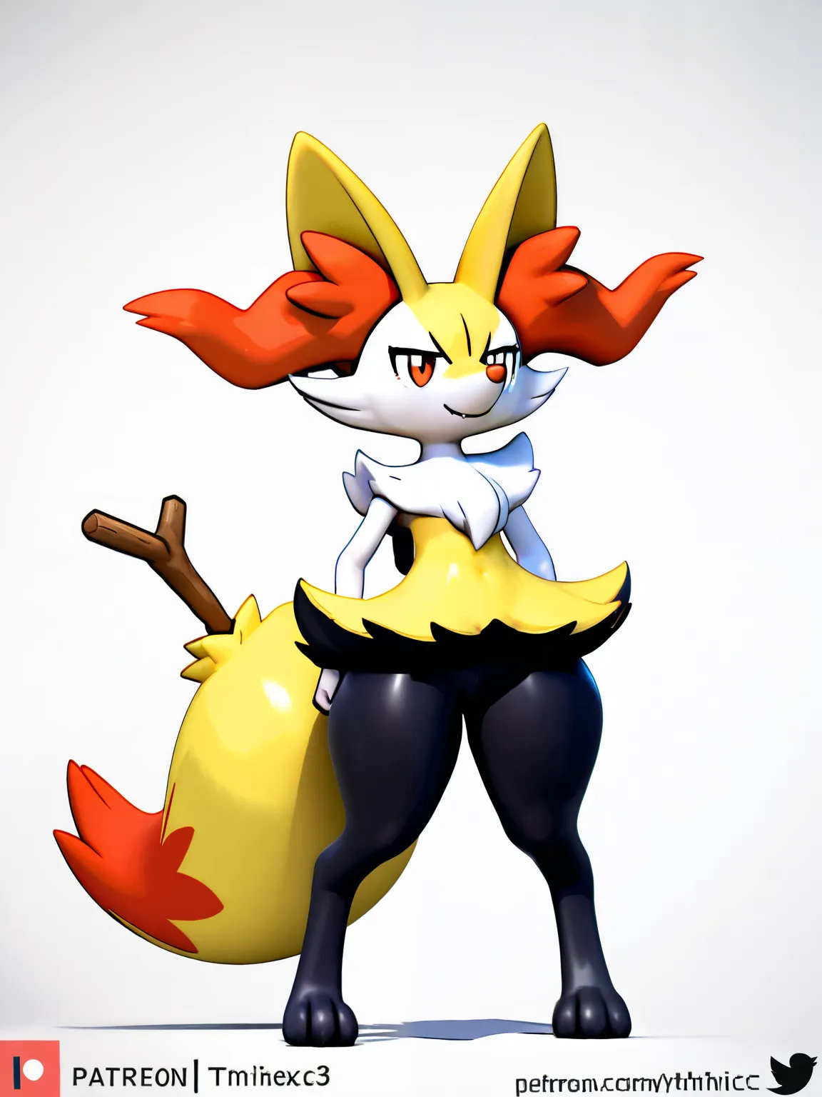 Pokémon Braixen sexy thicc thighs 3D 