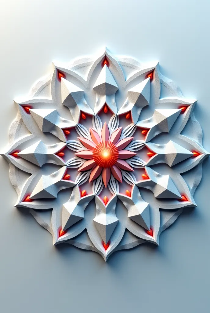 Create a beautiful and very creative mandala with geometric figures 