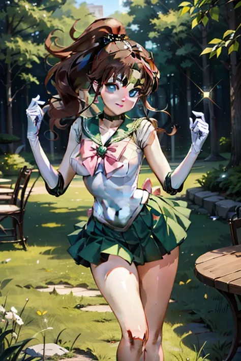 View your audience, See this、Looking into the camera、Sailor Jupiter、Are standing、Hmph , Thigh opening、Spread your legs、beautiful legs、Raise one leg、face exposed to light、Sparkling eyes、 Vivid eyes 、Clear contours、Clear contours、Clear contours、Detailed cont...