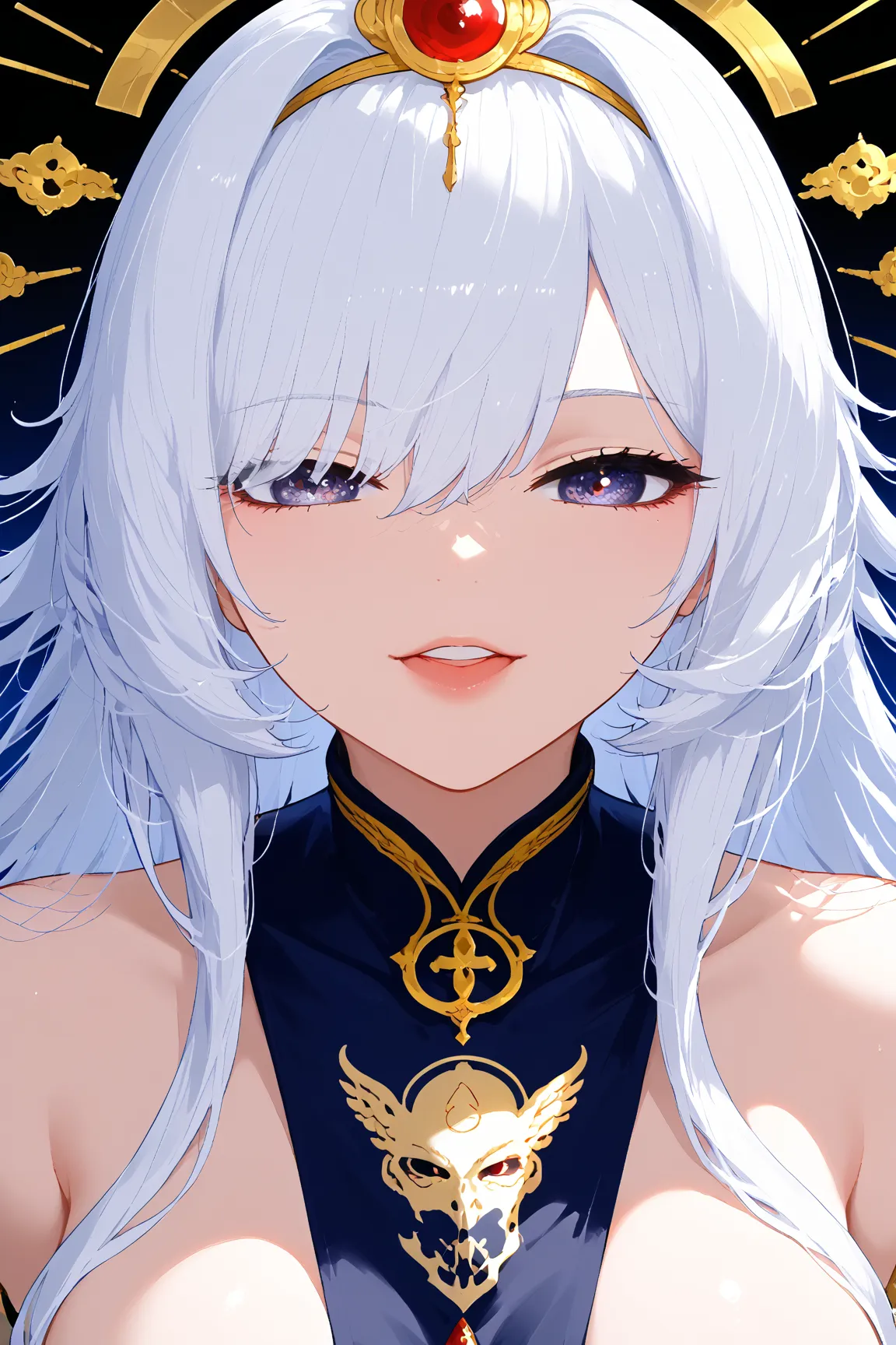  a close-up of a woman with white hair and a white mask, Beautiful character portrait, guweiz, artwork in the style of guweiz, white-haired deity, from Yang J, epic exquisite character art, Stunning Character art, by Fan Qi , by Wuzhun Shifan,  Guweiz on P...