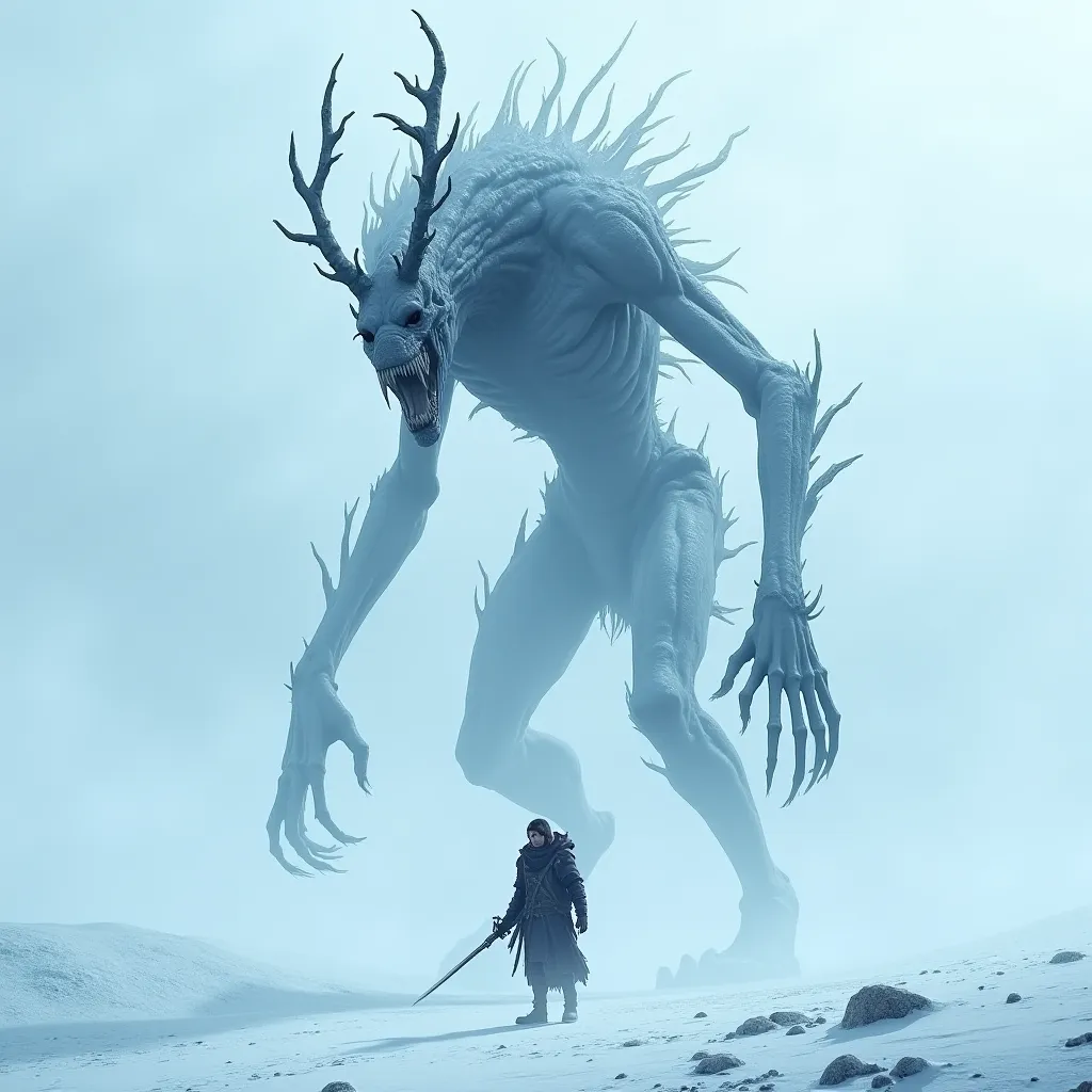 The Arctic Wendigo, a large and ferocious predator in the snow