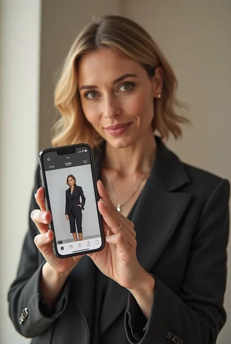 1. Choose a feature to demonstrate:
I would choose “Personalized Outfit Drops” - it's the best option for visual presentation.

2. Design concept:

Main character: stylish woman 40+ in a luxurious minimalist look.
Dynamic layout: An image of a smartphone s...