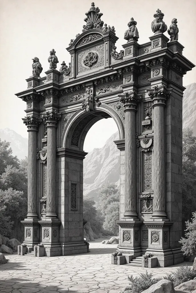 detailed engravings of Puerta del Sol in Bolivia