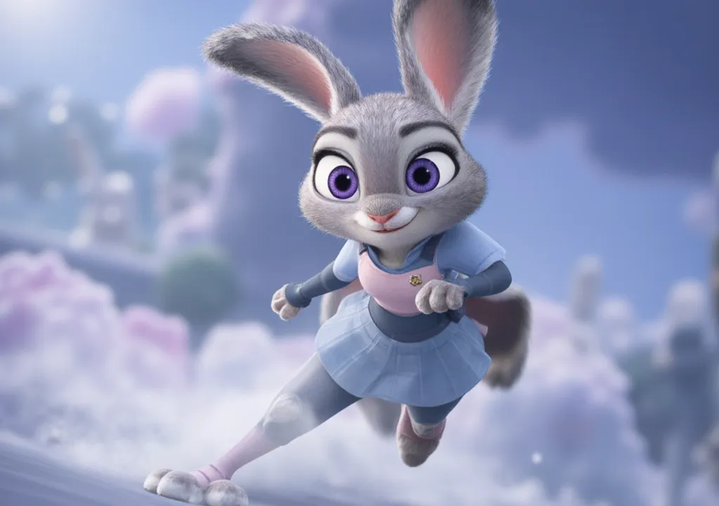 Furry art bunny
((White Bunny )), ((leg long)), ((perfect body)), ((ear up)), ((Dress angel)), ((eye blue cute)), ((white hair long)), 
((Animation realistics)), ((characters judy hopps)),