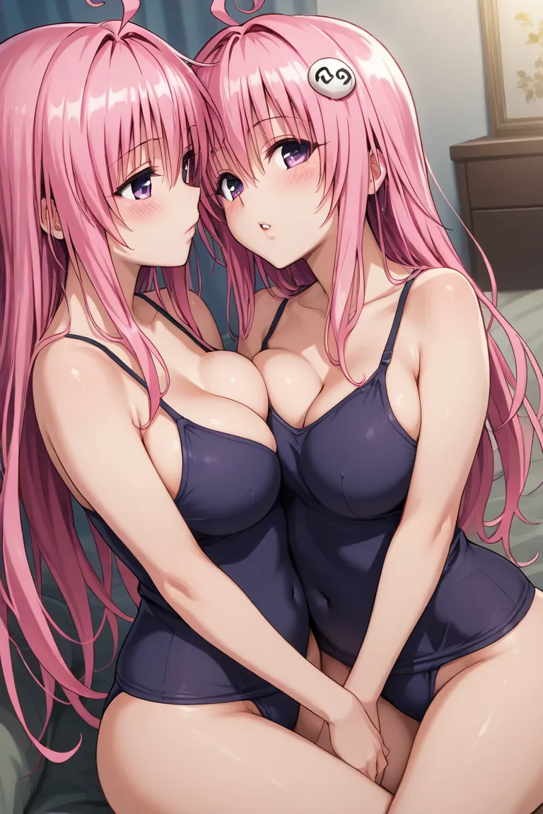 To love ru, masterpiece, best quality, 8k, high resolution, sisters, yuri, 18 years old, mature bodies, deviluke, large breasts