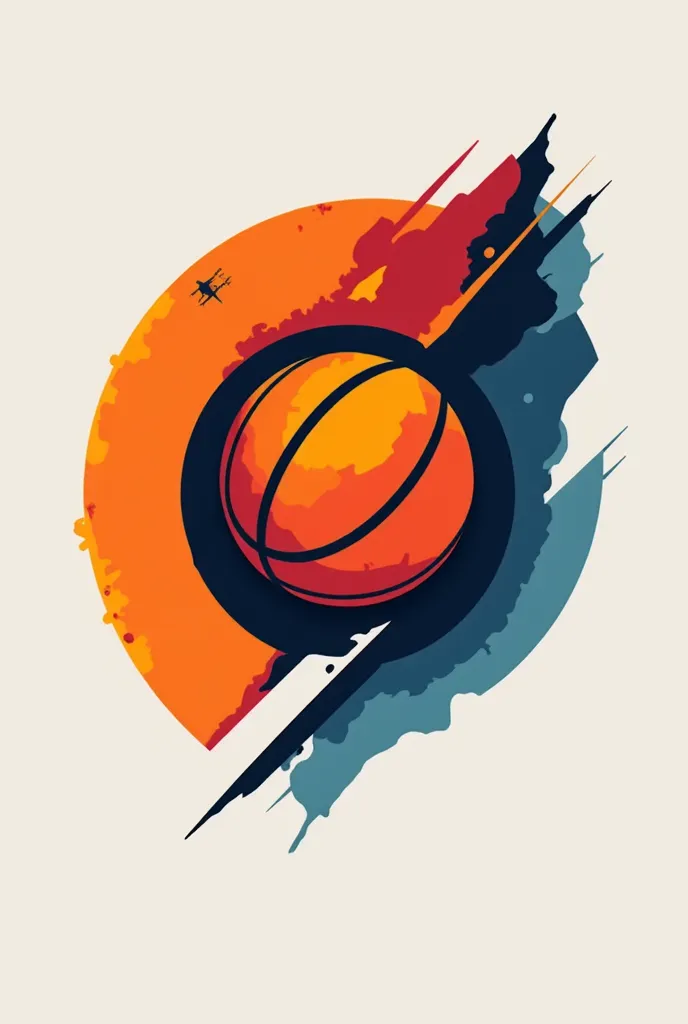 A logo featuring a stylized basketball or hoop.

Bold colors like orange (the color of the ball) and black, or a more minimalist style with just a touch of blue or red.