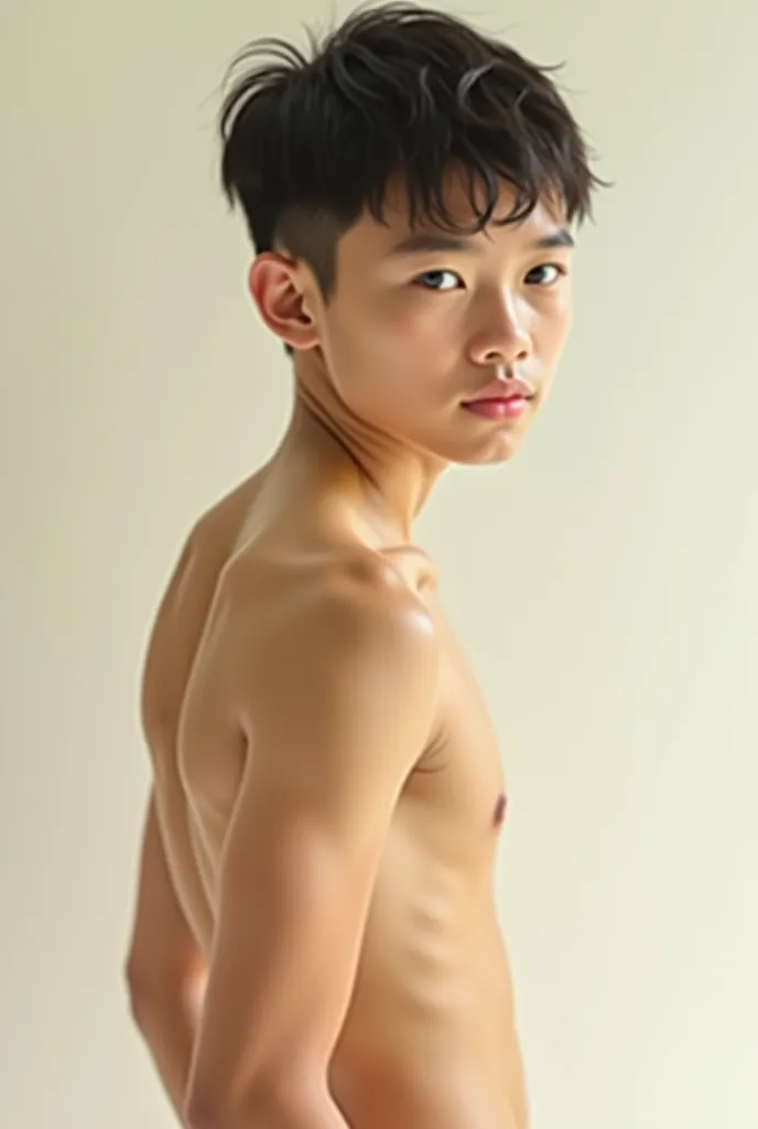 Cute Filipino 18 year old boy (naked) (skin color white) (full body)