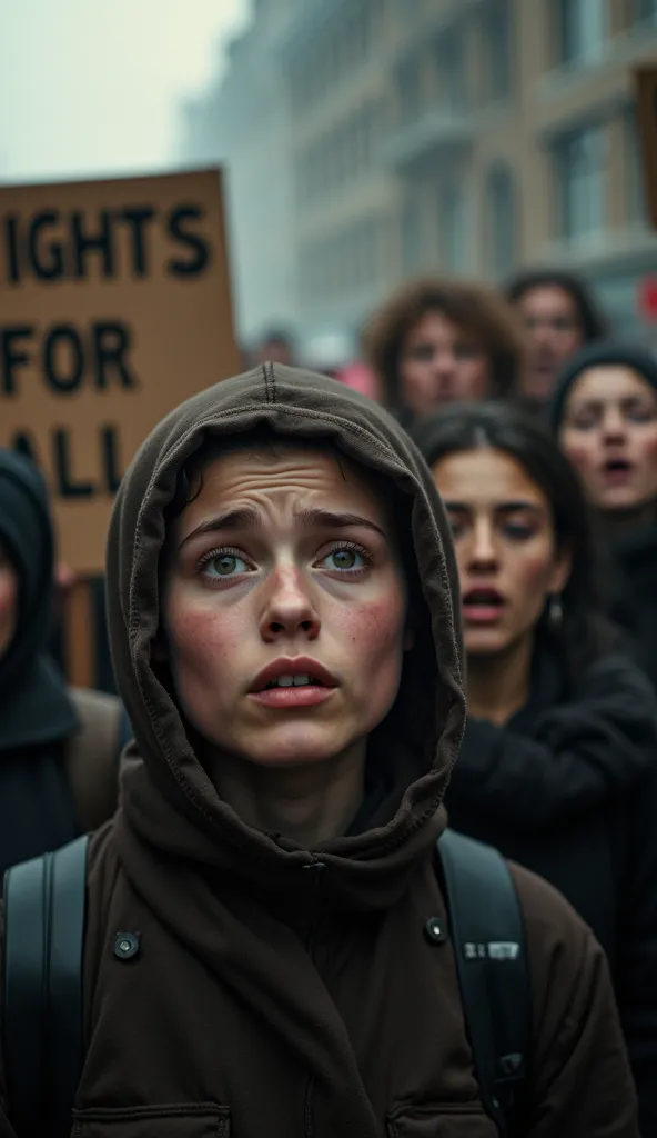 "The Cry of the Oppressed (1908)"
"Close-up of a young textile worker (tired but determined face) haranging the crowd during the 1908 march. His voice seems to resonate as he holds up a sign with the slogan 'Rights for All'. behind her, other women chant s...