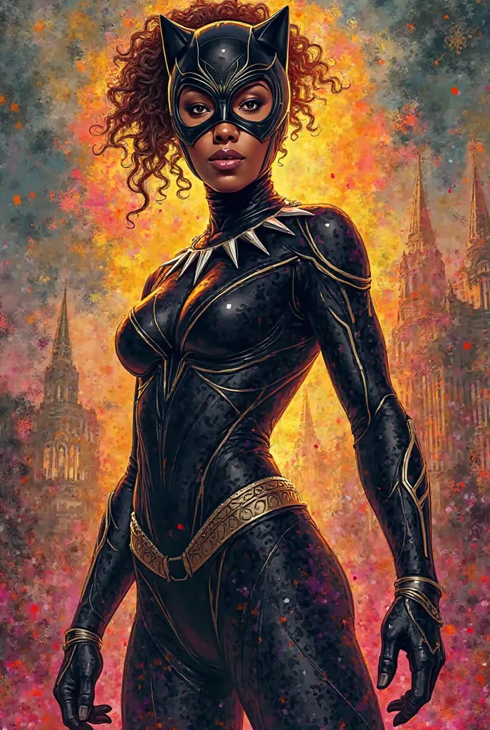 Women's black panther art written Happy Women's Day without being sexy 