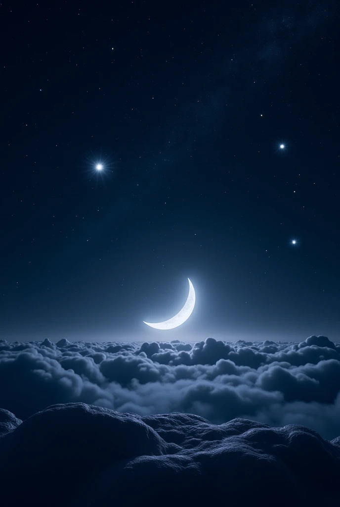 Sky verse with moon and star.without any human 