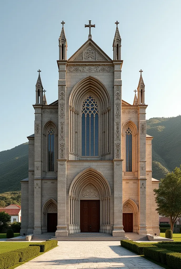 Modern Romanesque church in Penafiel (Portugal) From the 21st century, dedicated to Saint Martin