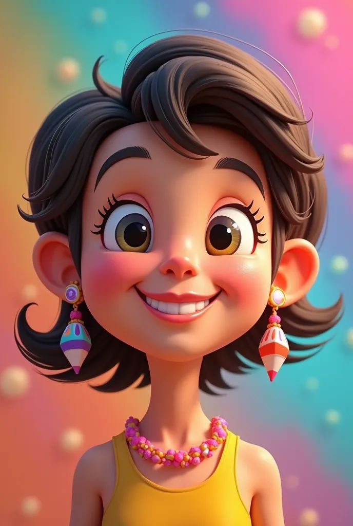 Animated  head with happy earrings