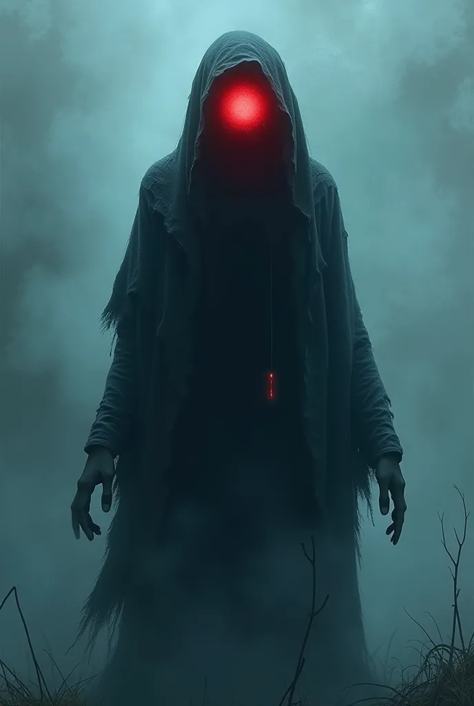 you could make this character from the book ( about 2 meters high . a ragged robe as something the dead would wear, without visible weapons . Its outline resembled that of a basic human. But like a spirit monster, only dark blue smoke flickered where there...