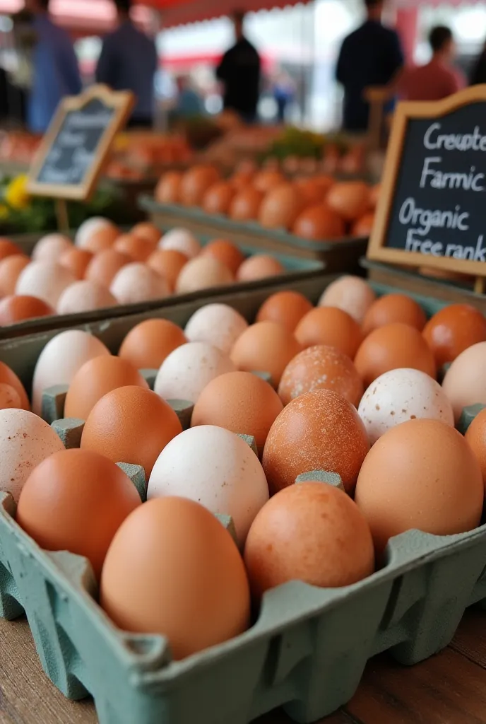 How to properly place an egg at the market for sale 
