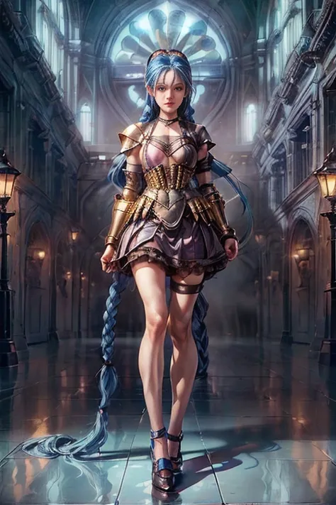 (full bodyesbian, Legs and shoes are visible: 1.8)，(absurd res, A high resolution, ultra - detailed, High Dynamic Range), tmasterpiece, Best quality at best, (Wizard of Oz Characters, Beautiful young girl wearing detailed headdress, Detailed face, delicate...