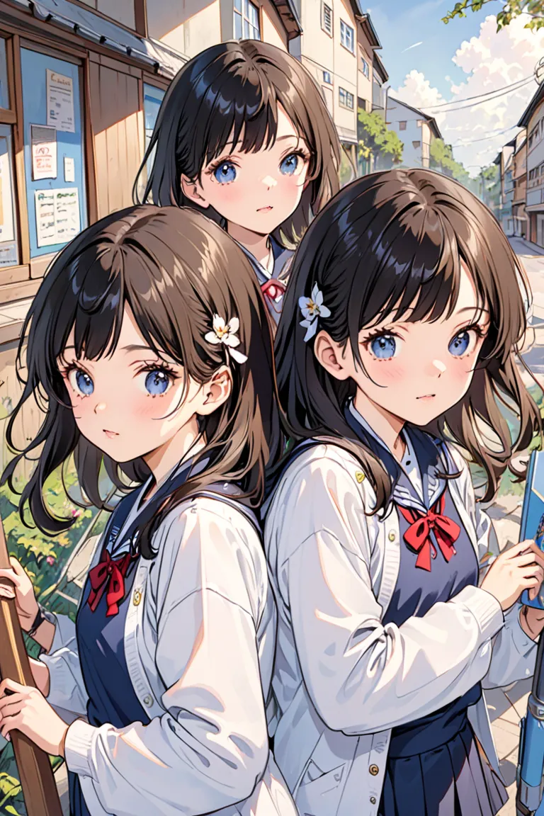 girl, Twins, students from all schools