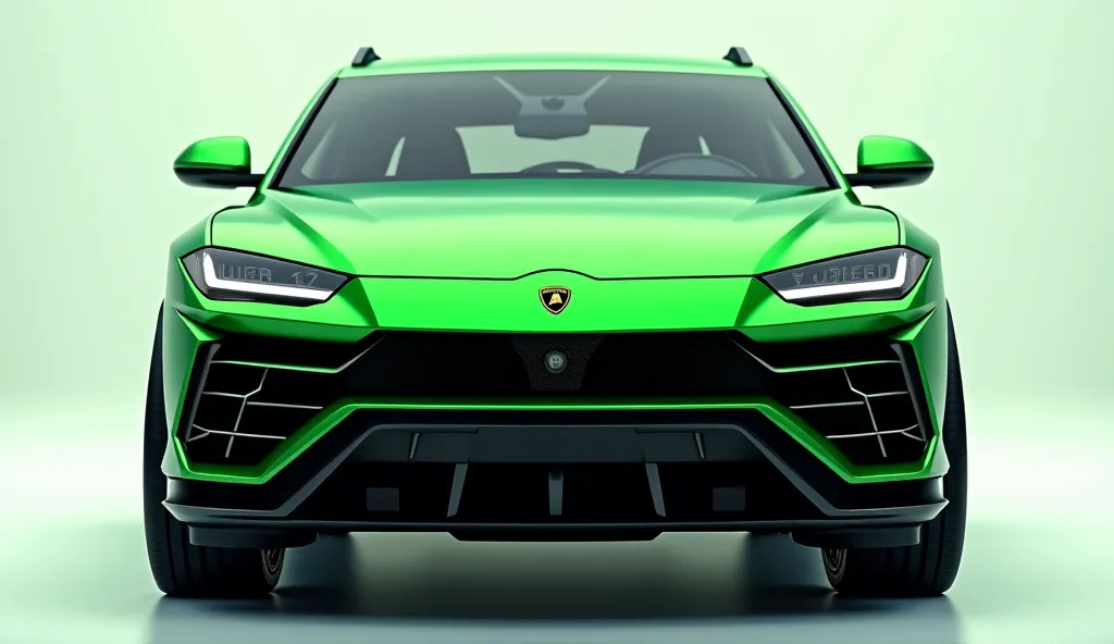 Create image for Lamborghini urus 2025 in green front prompt clear view 