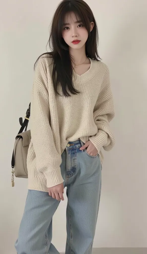 jisoo olain casual viral outif on tiktok, 1/2  body shot