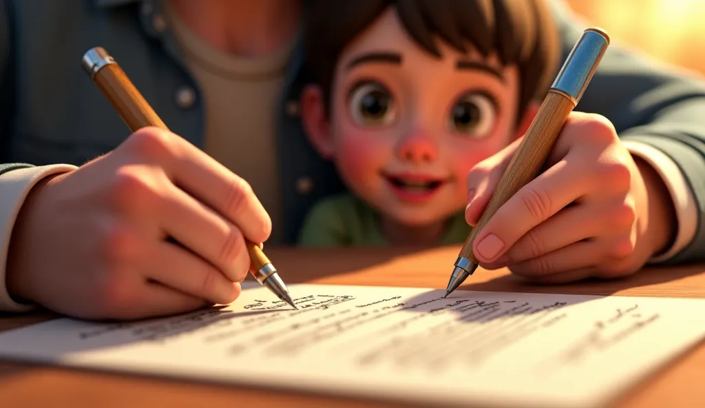 **A legal document being signed**, symbolizing Daniel’s decision to adopt Lily, with a pen and paper in focus.