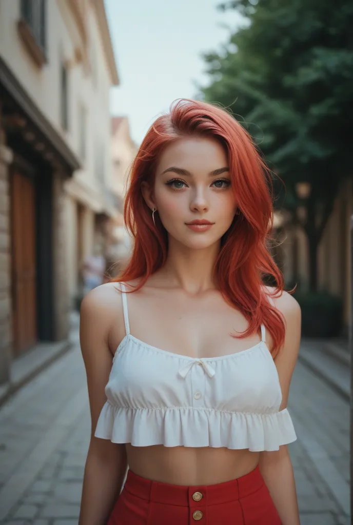 A pretty girl with red hair