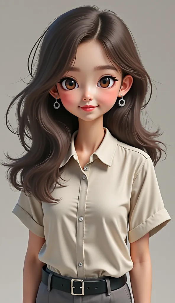  ager, with dark brown hair, dark brown eyes, wavy hair, hair a little longer than shoulder length, not so skinny, White skin, 1.65cm tall, not so skinny pero tampoco gorda, somewhat round face, small nose and mouth, eyes not a little Chinese but big. Incl...