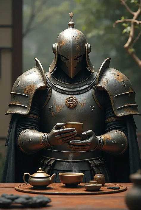 The Iron Warrior drinks tea