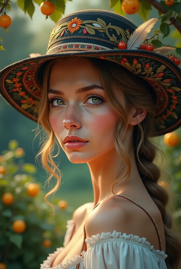 A beautiful German women with a black forest hat.