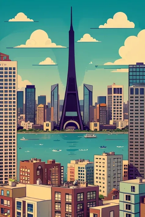 background city cartoon
