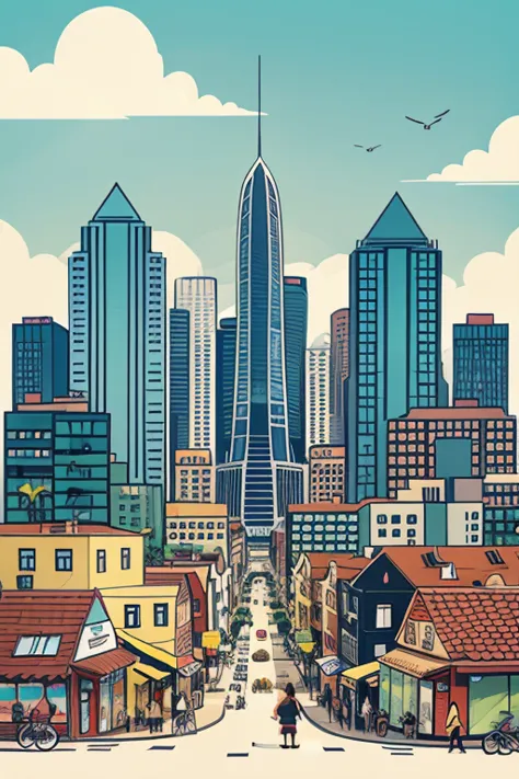 background city cartoon
