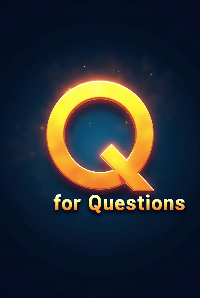 "A modern and vibrant logo featuring a bold letter 'Q' with a glowing question mark inside it. The words 'for Questions' should be clearly written below the Q in a stylish, futuristic font. The background should be a mix of blue and yellow, symbolizing kno...