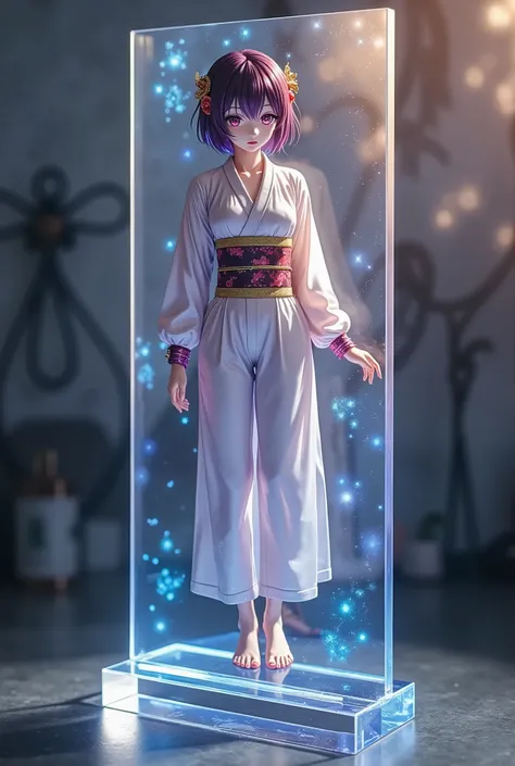 Product image of acrylic stand, (Clear Raiko、Flat Print on Thin Acrylic Screen,Clear Printing That Transmits Light,Light Transmission and Real Reproduction), whole body, real photo,ROUGH,4K,UHD,Ultra High Definition,super realistic,HDR,studio lighting,Extr...