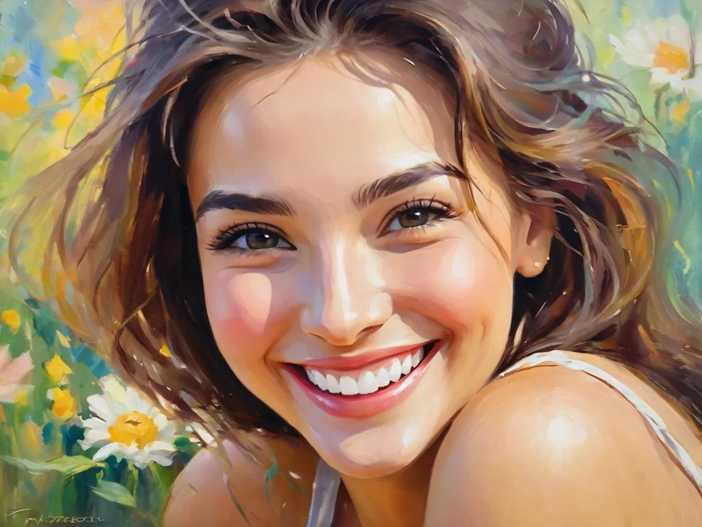 Impressionist painting, Impressionist painting, Wonderful smile