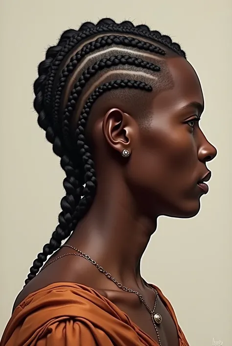 Picture of how nagô braids look on short male hair from a grown up month
