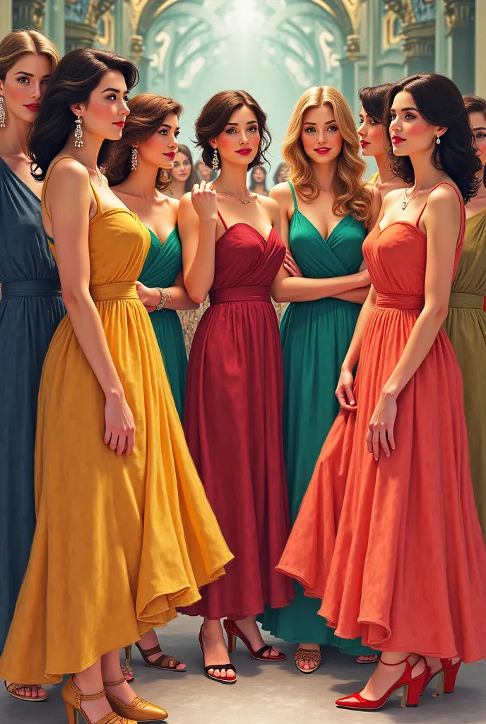 Seven dress womans and one man