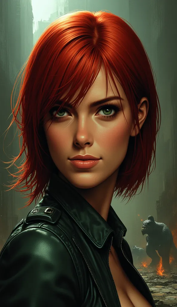 Ultra detailed 2D portrait of Molly ringwald as Regina, fictional character from Dino Crisis Video game series.