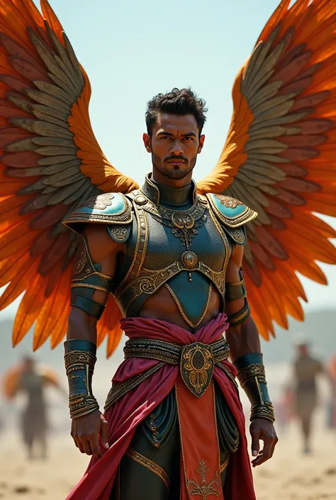  General features :
Imagine a hybrid character that combines human traits with a fantastic touch. His face conveys determination and kindness, , symbolizing the courage and responsibility acquired in more than s of experience.

Wings and Symbolism:
The win...