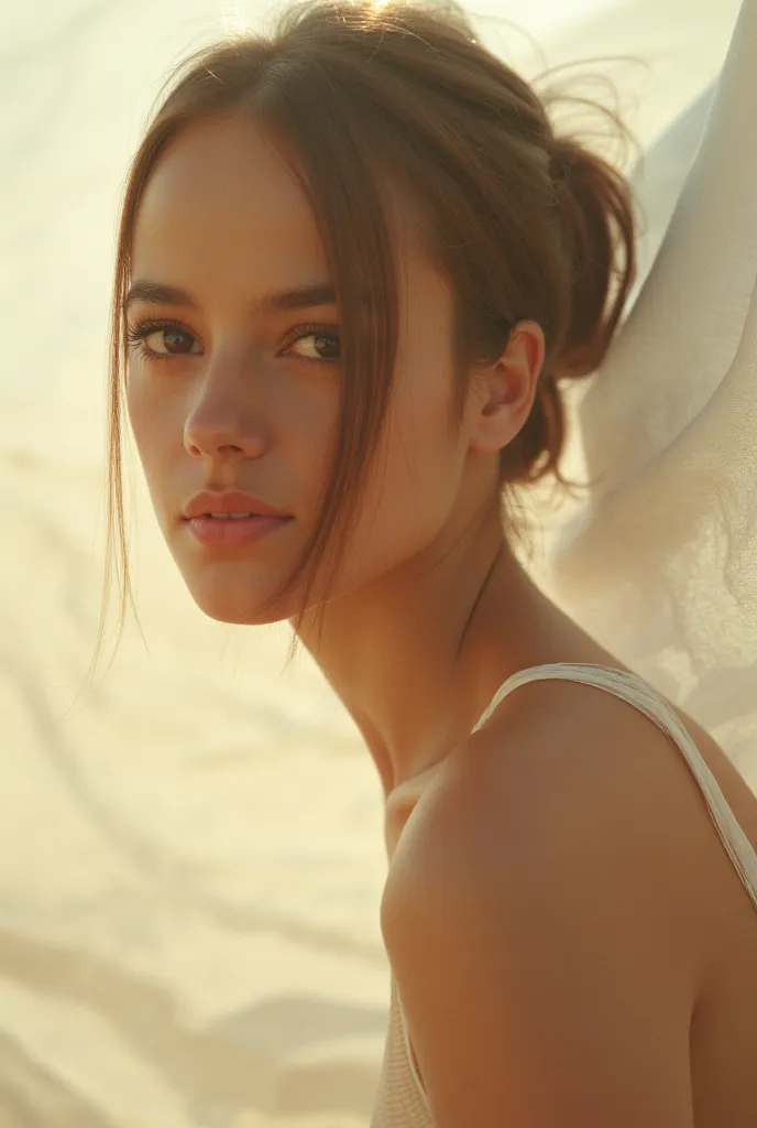 skinny naked girl, beautiful detailed eyes, beautiful detailed lips, extremely detailed eyes and face, long eyelashes, ethereal, wandering, graceful, serene, soft lighting, pastel colors, golden hour, cinematic, dramatic lighting, chiaroscuro, delicate, wh...