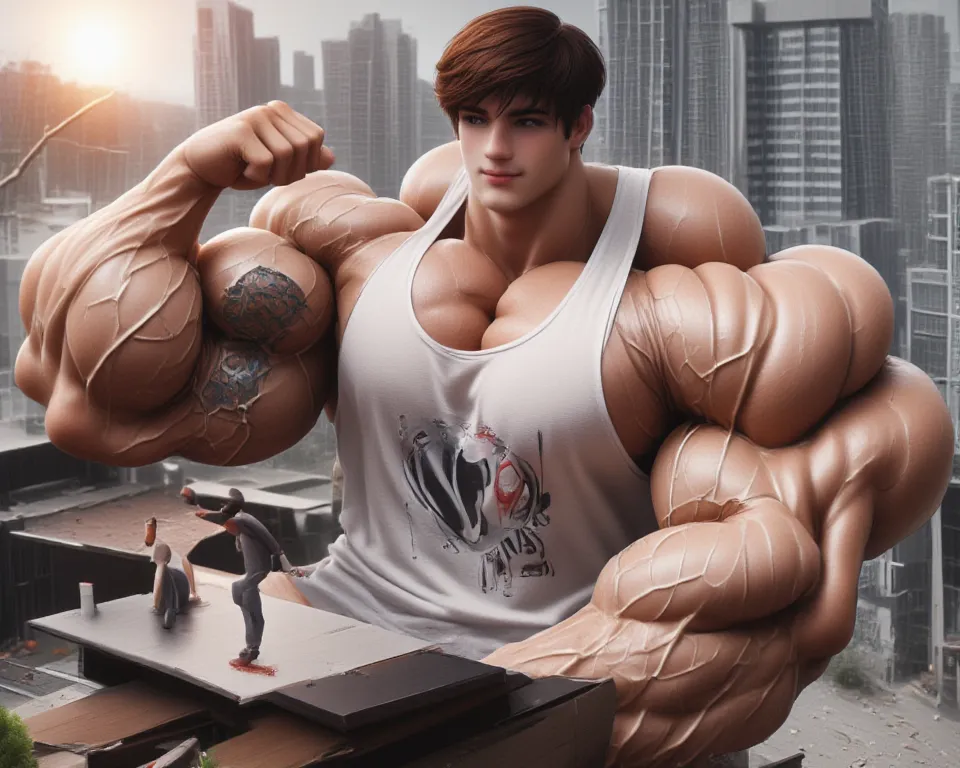 A modern guy, student high school, muscular, modern clothes, modern haircut, he flex one arm
Masterpiece, Best Quality, 