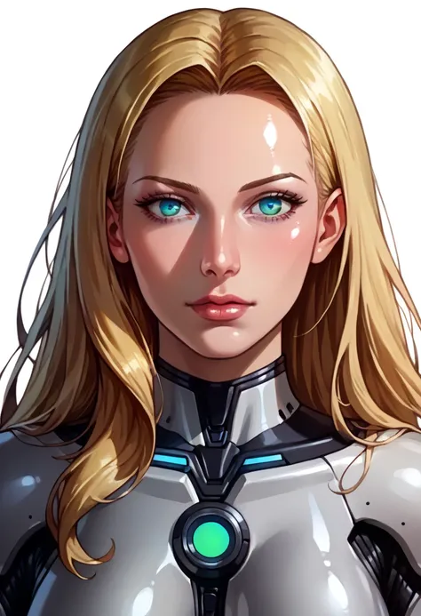 anime, white background, startrek alien with amazing exquisite clothing, 1girl, alien girl design (masterpiece1.6, perfect face1.6), blonde alien girl with white skin tone with golden details, (((((1 blue eye and one green eye, perfect anatomy))))), ((perf...