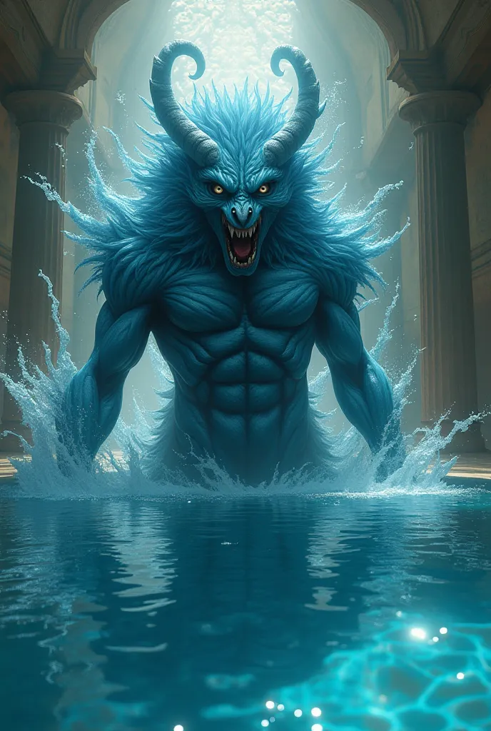 I want a beautiful Fury wearing a swimming pool 