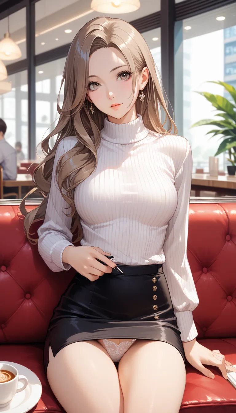 masterpiece, best quality, ultra-detailed, 8k, intricate details, わきDownを見せない, Down, no background, becomes transparent when you stare {x}, PE, front view, cowboy shot, perfect and beautiful face, beautiful breasts, ( Read more), slim, lightbrown long hair...