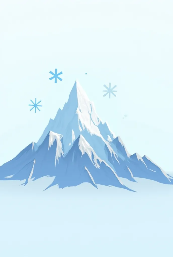 On the flag I want there to be a stylized mountain and a snowflake with 6 branches 