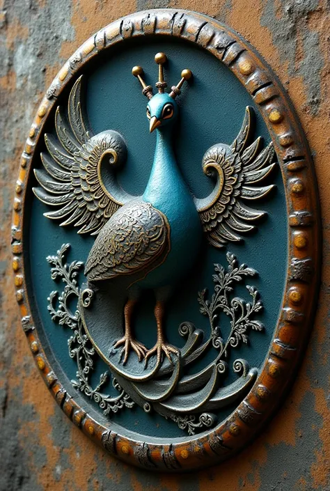 Seal image in which peacock is engraved 