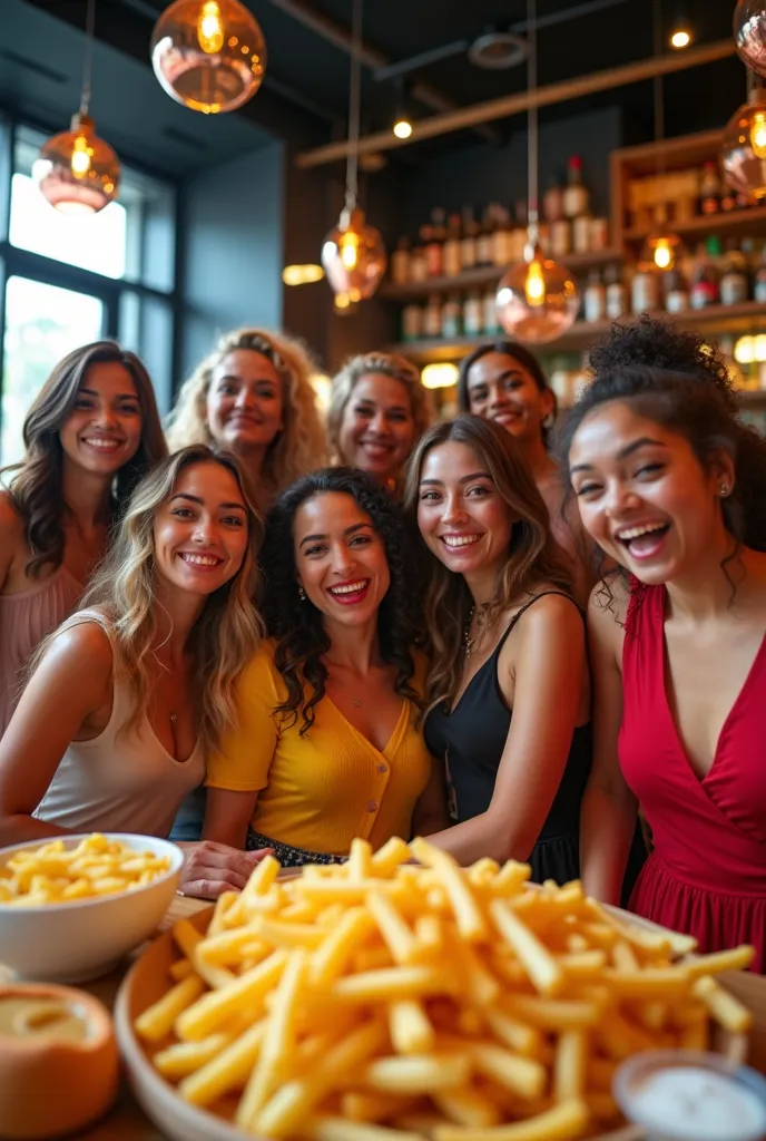 Promotional image of women's day promotion of French fries for purchases greater than $50.000