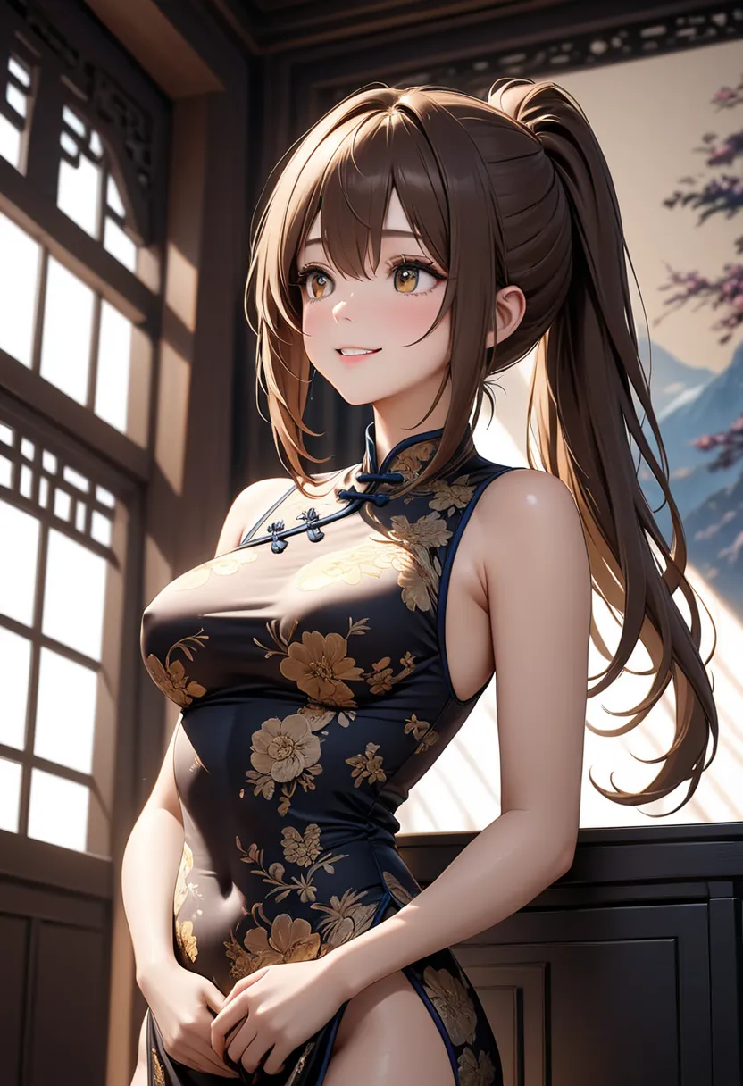 (best quality), (High Resolution), (8k), (inelity detailed background), (Masterpiece with natural light:1.2), pretty girl,midium breasts, ultra detailed, ultra cute, ultra beautiful, professional lighting, super fine illustration, ultra detailed, perfect a...