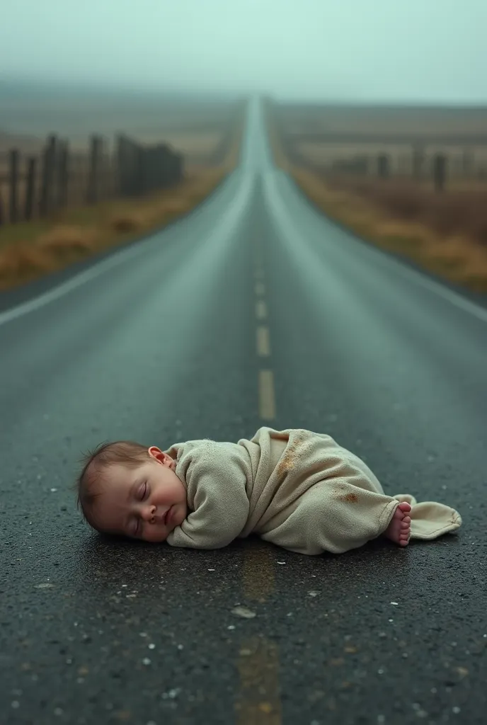 Baby abandoned on the road