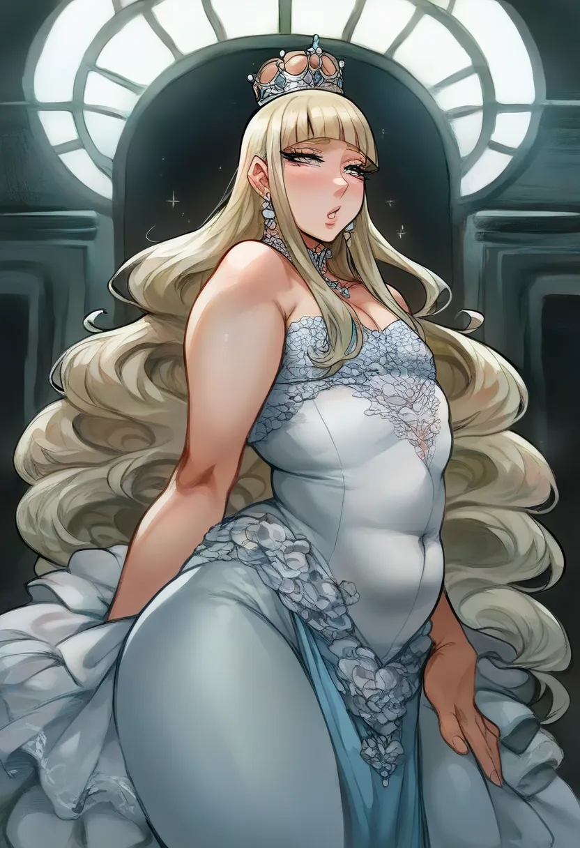 Diodora from mokushiroku no yonkishi, score_9, score_8_up, (candydoII boy with milfy slim body), flat puffy thicc mass man-chest:1.2, phat flat mass chest, solo sugar femboy w/ mature body, (anime mature femboy with pale-blonde straight long flowing hair p...