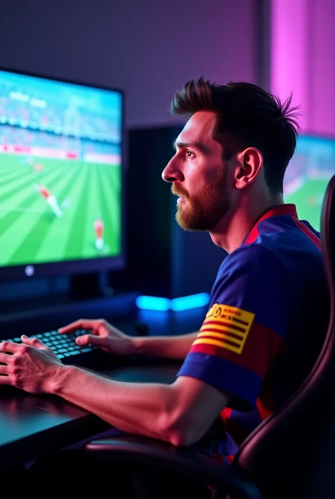 Messi playing Fifa 19