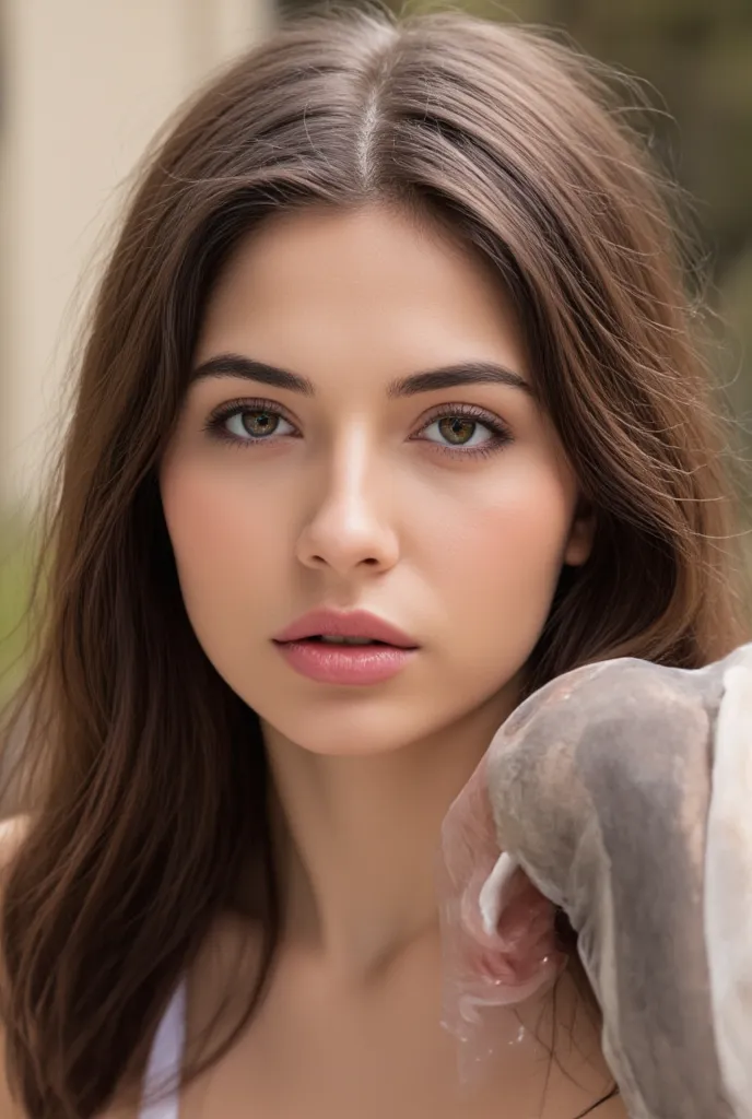 boa hancock, Close-up of face, girl, amber eyes, black hair, long and big lips, white skin, beautiful, Mexican, 